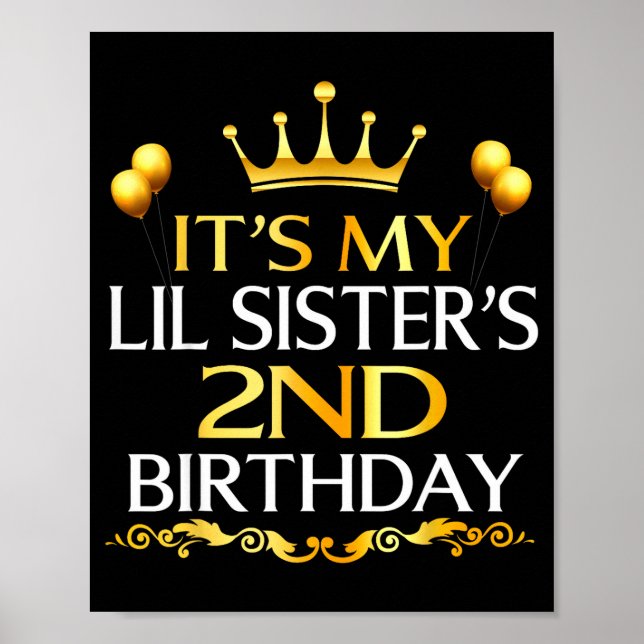 Det är min lillasysters 2-årsdag Grattis på födels Poster (Framsidan)