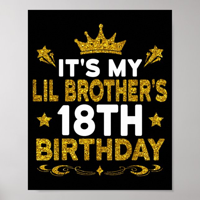 Det är min lille brors 18-årsdag Grattis 18 år O Poster (Framsidan)
