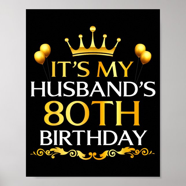 Det är min makes 80-årsdag Grattis på födelsedagen Poster (Framsidan)