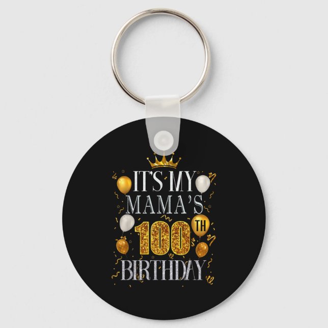 Det är min mammas 100-årsdag Grattis på födelsedag Nyckelring (Framsida)