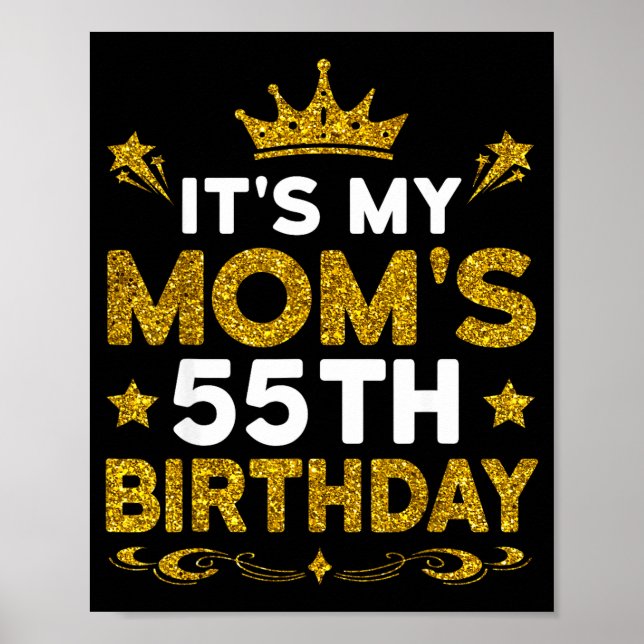 Det är min mammas 55-årsdag Grattis på födelsedage Poster (Framsidan)