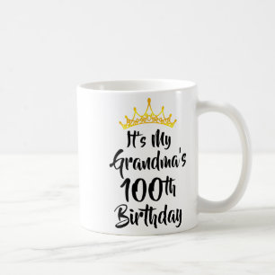 Det är min mormors 100-årsdagskrona Lycka till 100 Kaffemugg