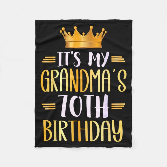 Det är min mormors 70-årsdag Grattis 70 år _ Fleecefilt (Framsidan)