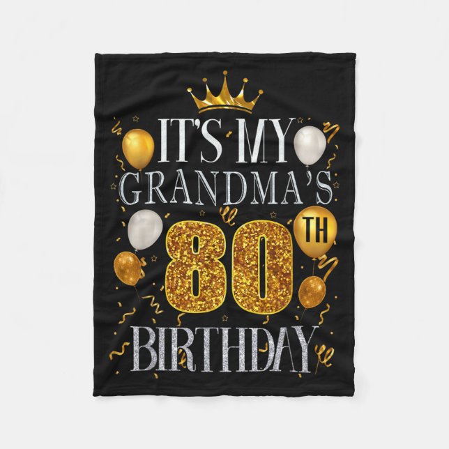 Det är min mormors 80-årsdag Grattis på födelsedag Fleecefilt (Framsidan)