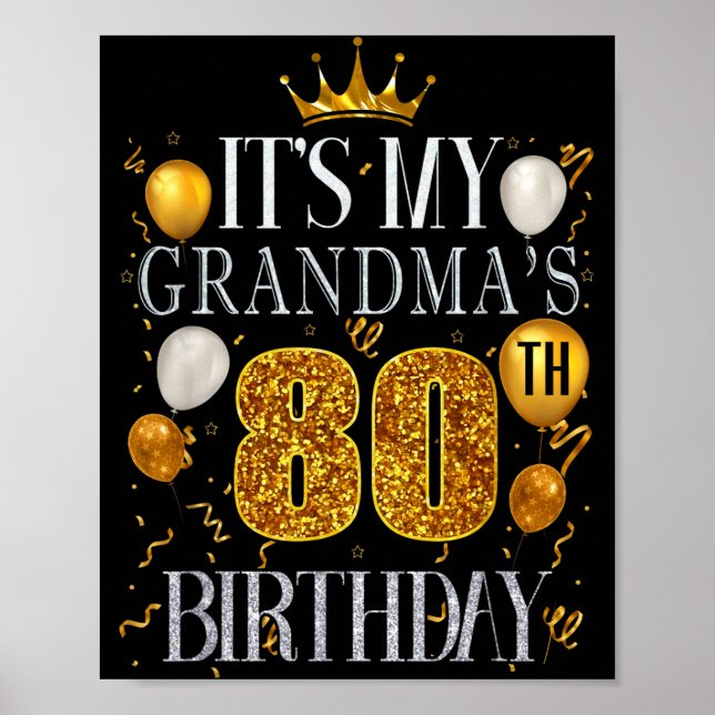 Det är min mormors 80-årsdag Grattis på födelsedag Poster (Framsidan)