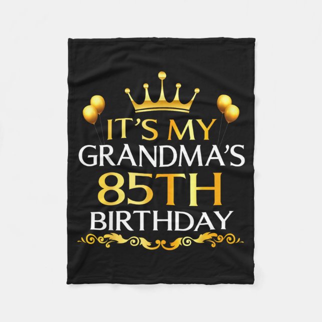 Det är min mormors 85-årsdag Grattis på födelsedag Fleecefilt (Framsidan)