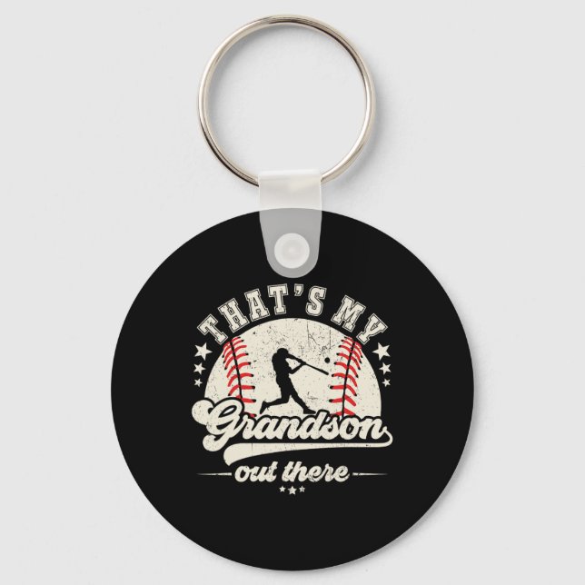 Det är min morson där ute Baseball Grandma Gran Nyckelring (Framsida)