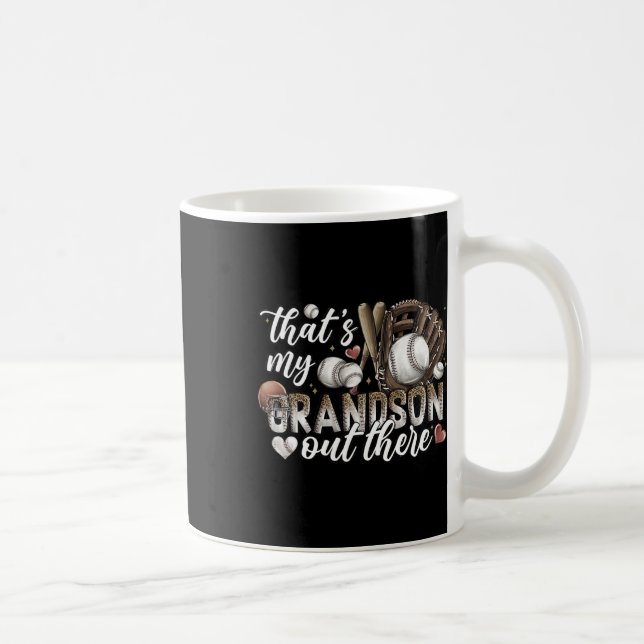 Det är min morson där ute Baseball Grandma Moth Kaffemugg (Höger)