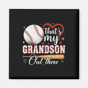Det är min morson där ute Baseball Grandma Moth Magnet