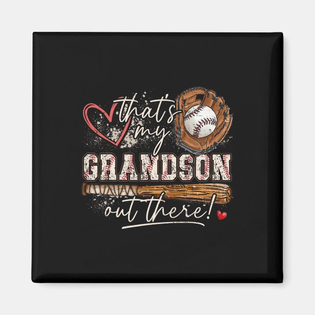 Det är min morson där ute Baseball Grandma Moth Magnet (Framsidan)