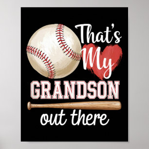 Det är min morson där ute Baseball Grandma Moth Poster