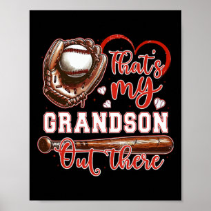 Det är min morson där ute Baseball Grandma Moth Poster