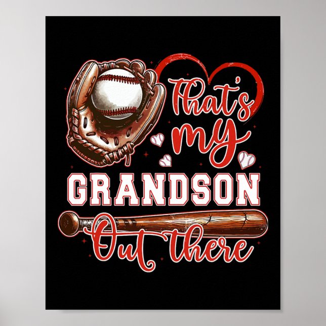 Det är min morson där ute Baseball Grandma Moth Poster (Framsidan)