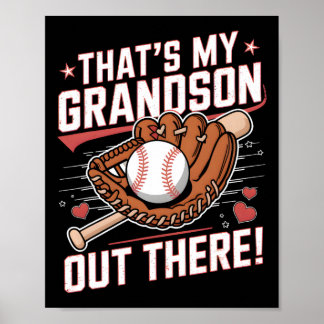 Det är min morson där ute Baseball Grandma Moth Poster