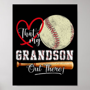 Det är min morson där ute Baseball Grandma Moth Poster