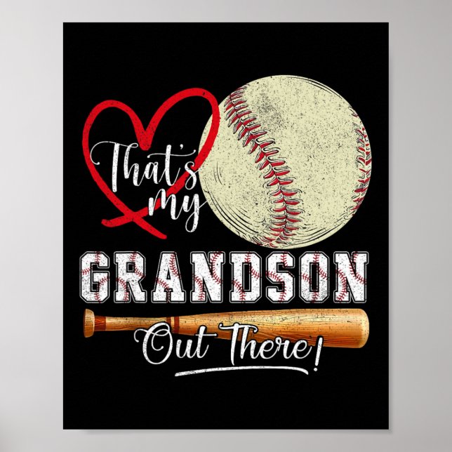 Det är min morson där ute Baseball Grandma Moth Poster (Framsidan)