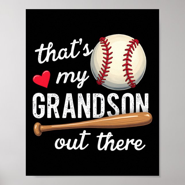 Det är min morson där ute Baseball Grandma Moth Poster (Framsidan)