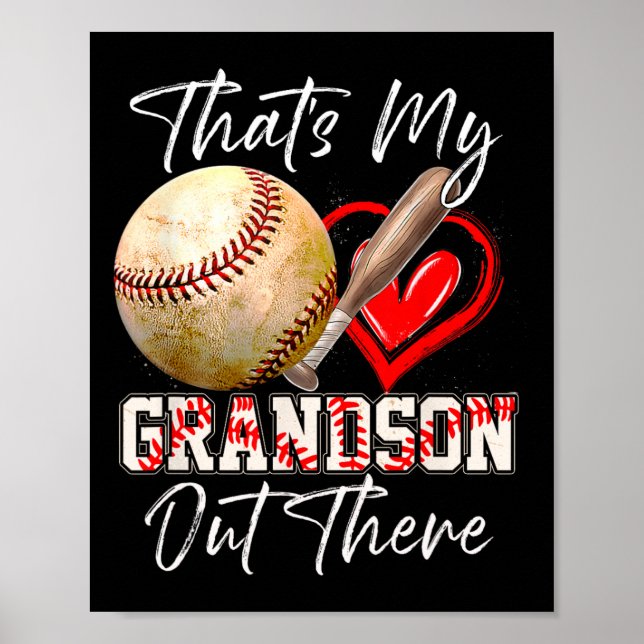 Det är min morson där ute Baseball Grandma Moth Poster (Framsidan)
