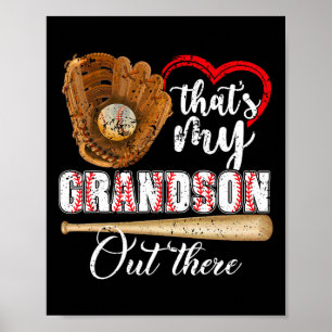 Det är min morson där ute Baseball Grandma Moth Poster