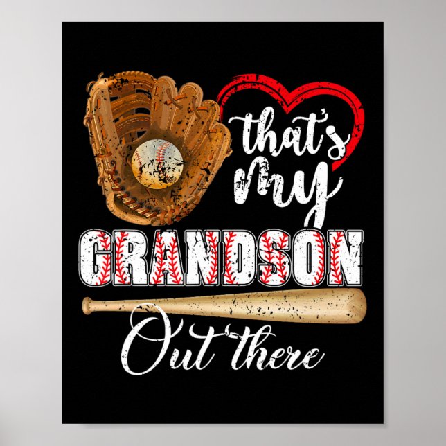 Det är min morson där ute Baseball Grandma Moth Poster (Framsidan)
