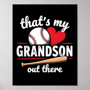 Det är min morson där ute Baseball Grandma Moth Poster
