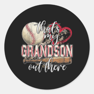 Det är min morson där ute Baseball Grandma Runt Klistermärke