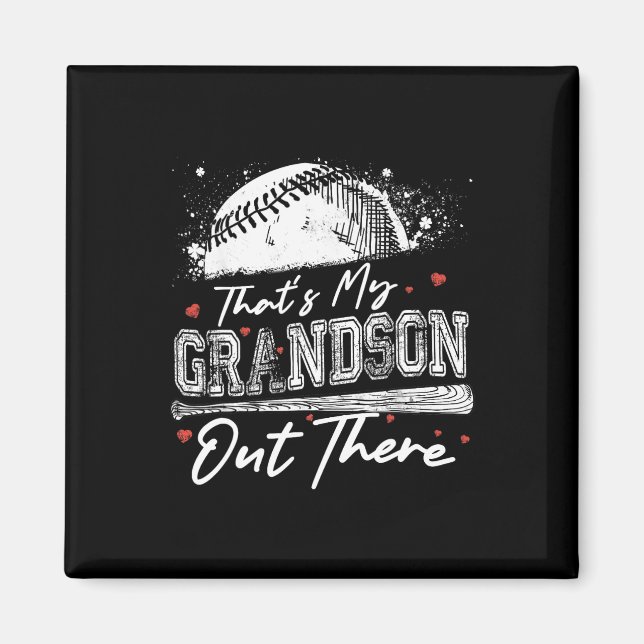 Det är min morson där ute, farmor Baseball Moth Magnet (Framsidan)