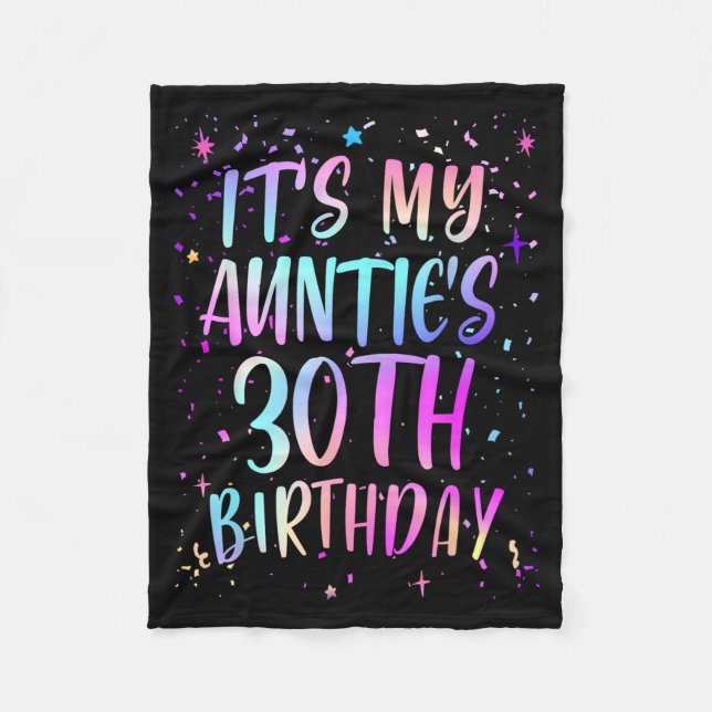 Det är min mosters 30-årsdag Färgglad Glad 30 År Fleecefilt (Framsidan)