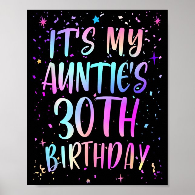 Det är min mosters 30-årsdag Färgglad Glad 30 År Poster (Framsidan)