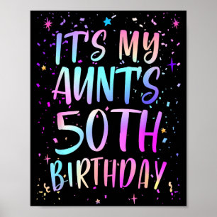 Det är min mosters 50-årsdag Färgglad Glad 50 år Poster