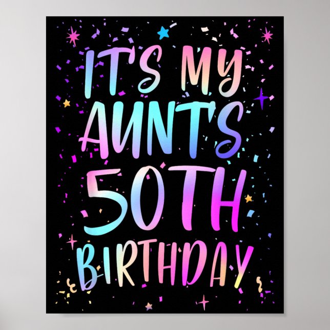 Det är min mosters 50-årsdag Färgglad Glad 50 år Poster (Framsidan)