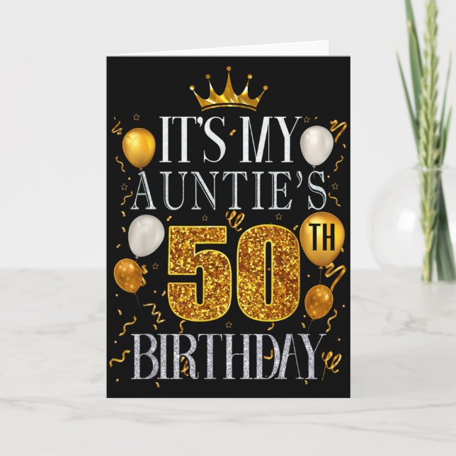 Det är min mosters 50-årsdag Grattis på födelsedag Kort (Framsida)