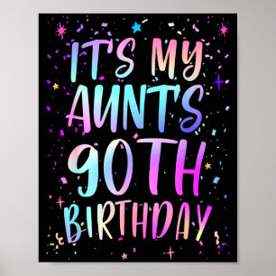 Det är min mosters 90-årsdag Färgglad Glad 90 år Poster