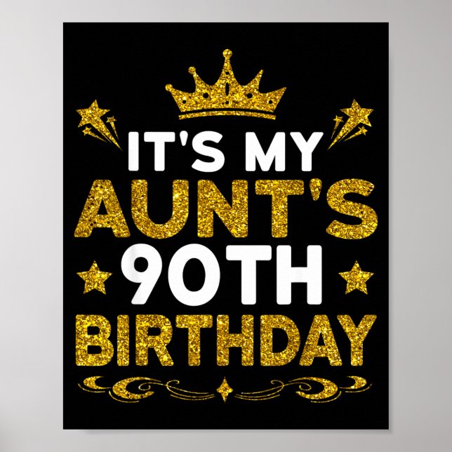 Det är min mosters 90-årsdag Grattis på födelsedag Poster (Framsidan)