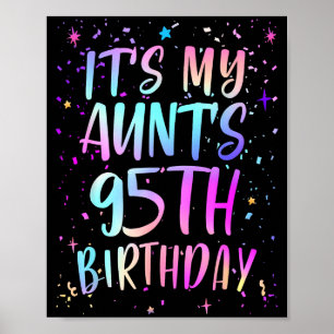 Det är min mostors 95-årsdag Färgglad Glad 95 år Poster