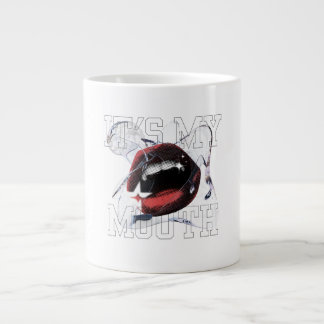 Det är min mun Edgy Glitch Halftone Läppar T-Shirt Jumbo Mugg