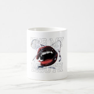 Det är min mun Edgy Glitch Halftone Läppar T-Shirt Kaffemugg