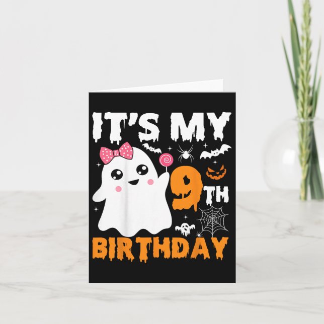 Det är min nionde födelsedag 9 år gammal Ghost Pum Kort (Framsida)