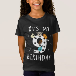 Det är min nionde födelsedag Hund älskare, 9 år ga T Shirt