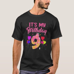 Det är min nionde födelsedag Ice Cream, gullet 9 å T Shirt