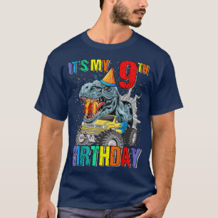 Det är min nionde födelsedag Monster Lastbil Dinos T Shirt