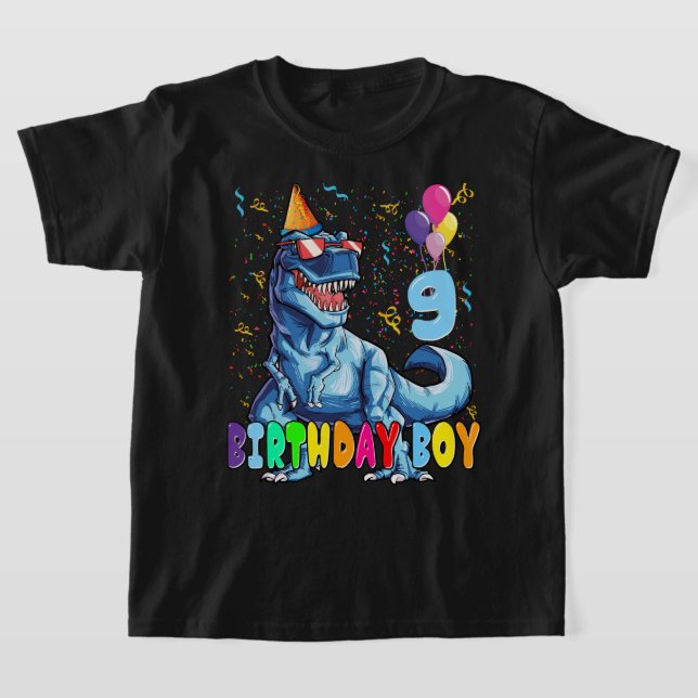 Det är min nionde födelsedag, Shirt Dinosaur Party T Shirt (Laydown)