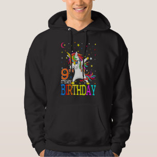 Det är min nionde födelsedag Unicorn 9-åring Hoodie