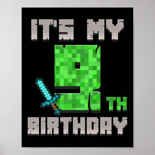 Det är min nionde födelsedagsgamer Pixe Poster