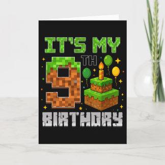 Det är min nionde födelsedagsgamer Pixel Boy Kort