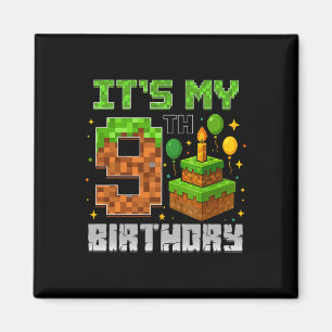 Det är min nionde födelsedagsgamer Pixel Boy Magnet