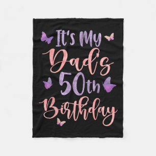 Det är min pappas 50-årsdag Fjäril Glad 50 år Fleecefilt