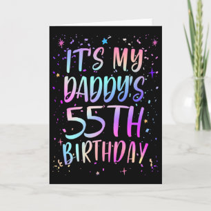 Det är min pappas 55-årsdag Färgglad Glad 55 År Kort