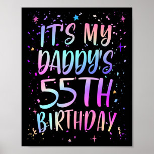 Det är min pappas 55-årsdag Färgglad Glad 55 År Poster