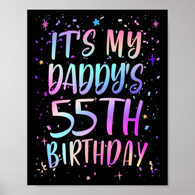 Det är min pappas 55-årsdag Färgglad Glad 55 År Poster (Framsidan)